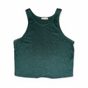 Free People Intimately high neck forest green crop tank top